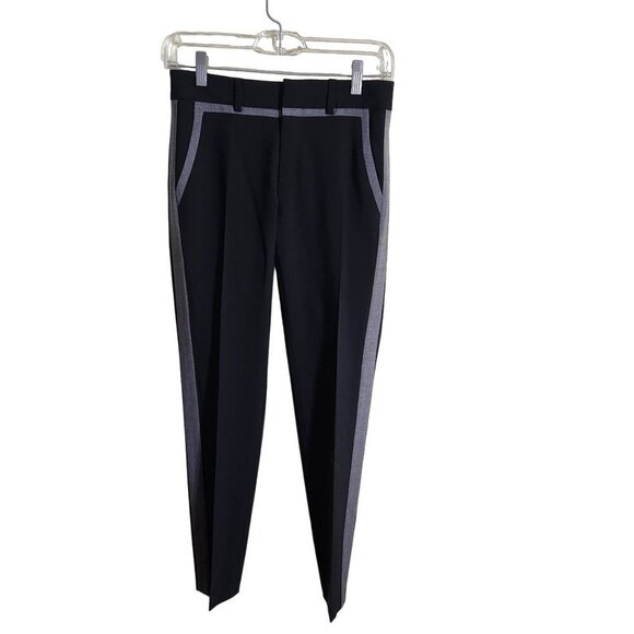 Vince Black Gray Striped Wool Career Pants Size 0 - Picture 1 of 4